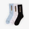 Online Thrills Two Sides 3 Pack Sock - White - Baby Blue - Black