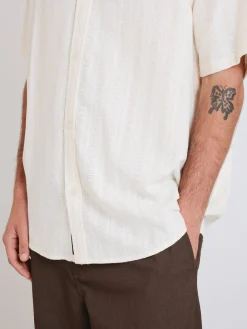 Fashion Thrills Unhinged Short Sleeve Shirt - Dirty White DirtyWhite