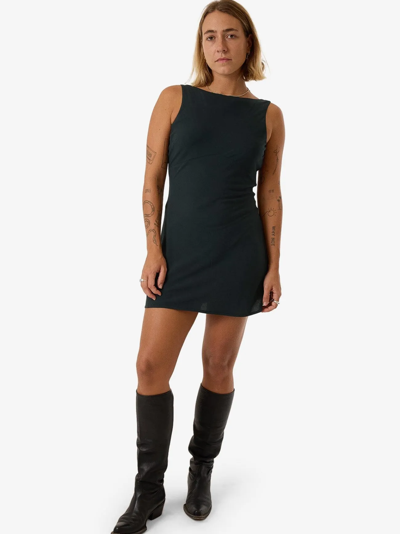 Discount Thrills Xavier Bias Mini Dress - Dark Jade DarkJade