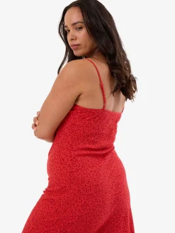 Outlet Thrills Zinnia Bias Dress - Flame Red FlameRed