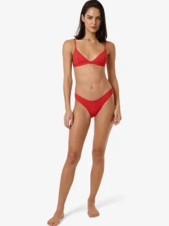 Discount Thrills Zinnia Classic Bikini Bottom - Flame Red FlameRed