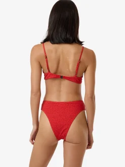 Outlet Thrills Zinnia 90S High Cut Bikini Bottom - Flame Red FlameRed