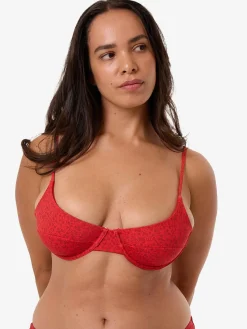 Discount Thrills Zinnia Underwire Bikini Top - Flame Red FlameRed