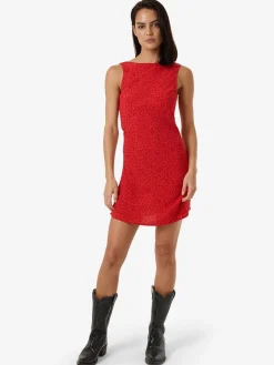 Best Thrills Zinnia Xavier Bias Mini Dress - Flame Red FlameRed