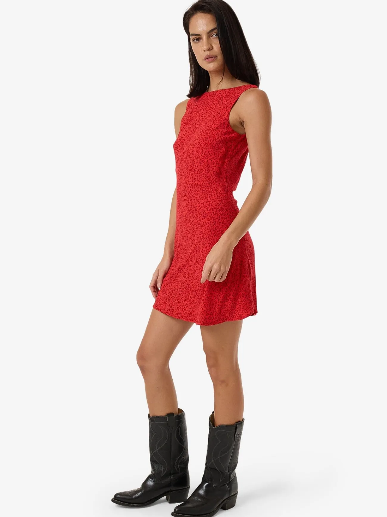 Best Thrills Zinnia Xavier Bias Mini Dress - Flame Red FlameRed